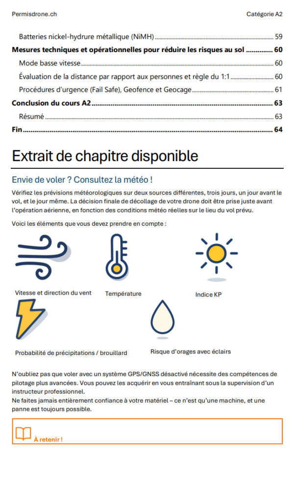 Examen Permis Drone A2 Suisse – Préparation complète avec questions officielles, réponses détaillées et support d’apprentissage (OFAC) - Image 5