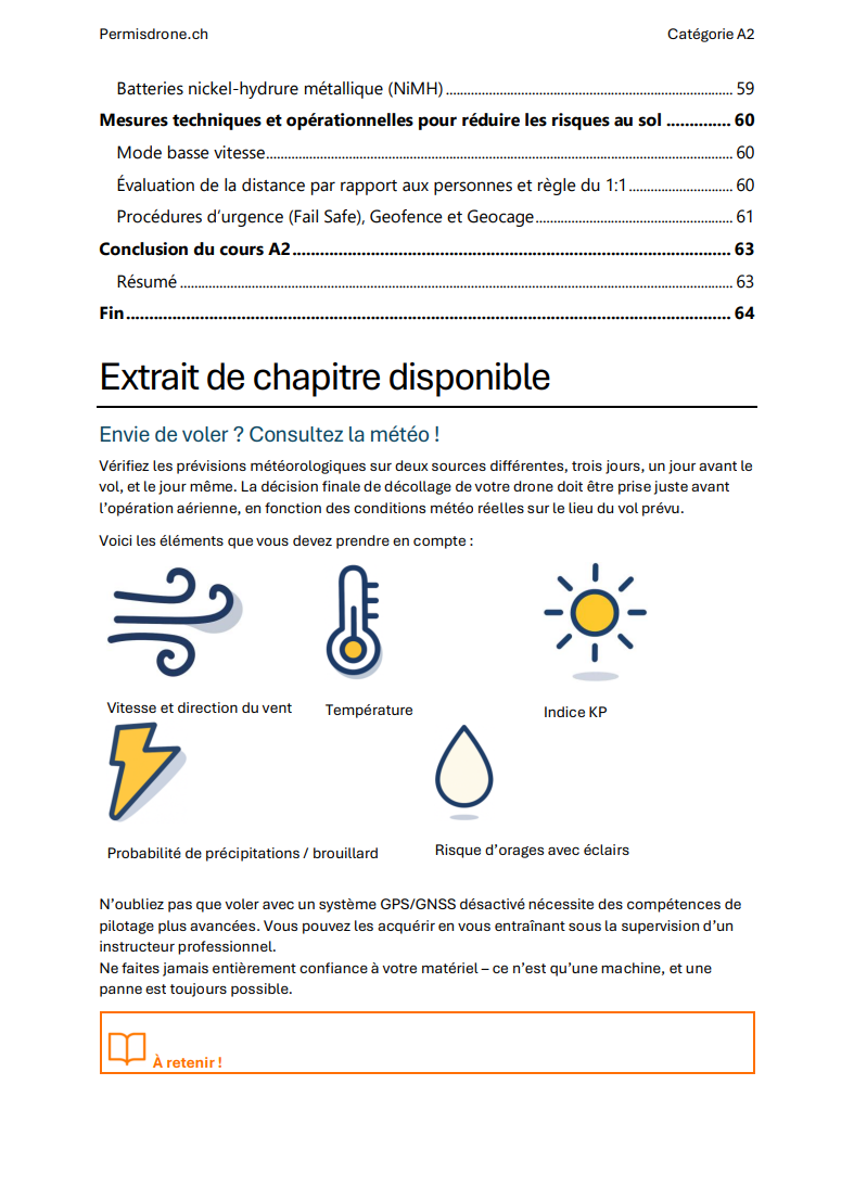 Examen Permis Drone A2 Suisse – Préparation complète avec questions officielles, réponses détaillées et support d’apprentissage (OFAC) - Image 5